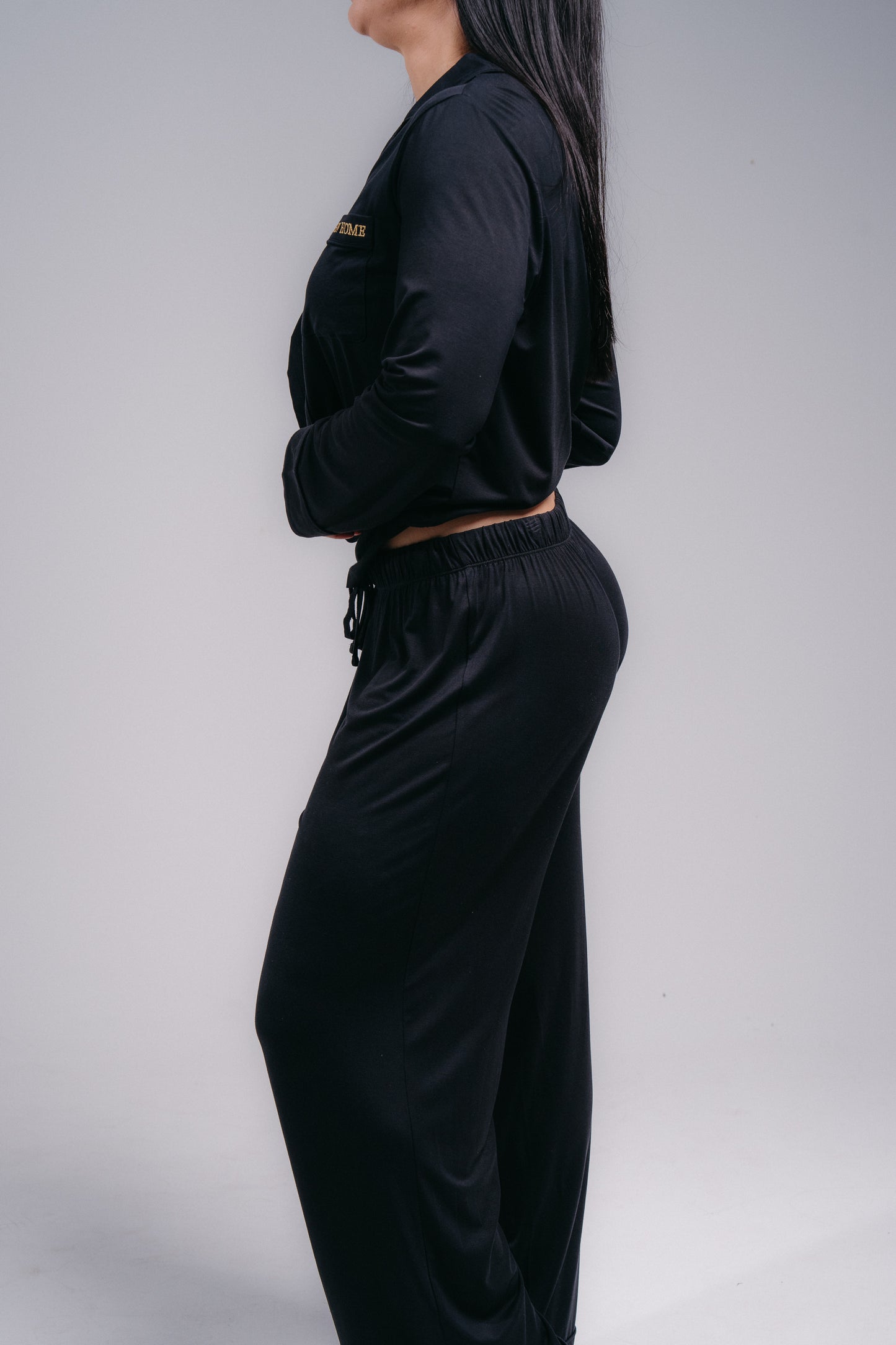 Women's Full Length PJ Set - MIDNIGHT BLACK