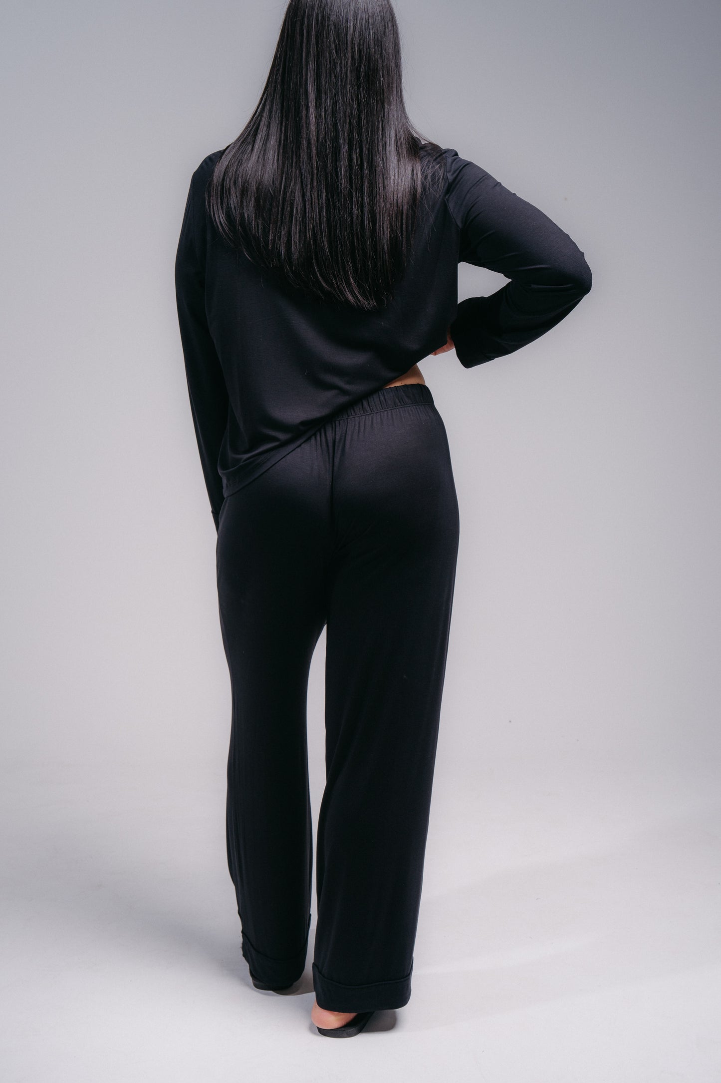 Women's Full Length PJ Set - MIDNIGHT BLACK