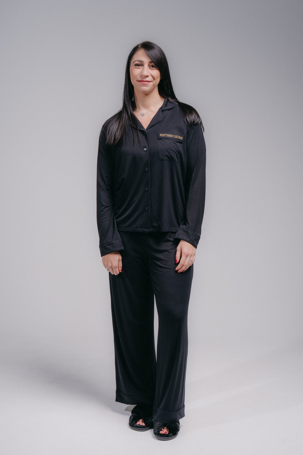 Women's Full Length PJ Set - MIDNIGHT BLACK