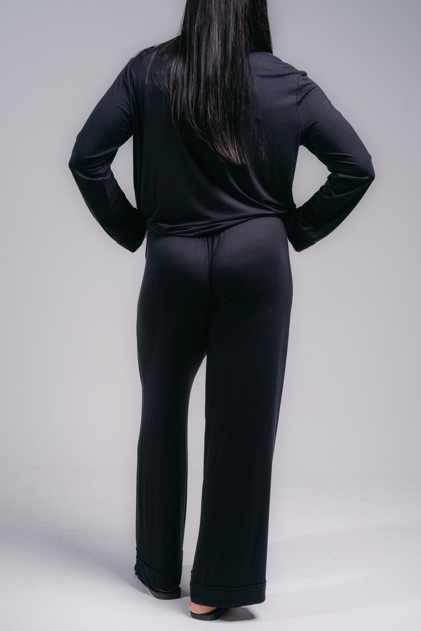 Women's Full Length PJ Set - MIDNIGHT BLACK