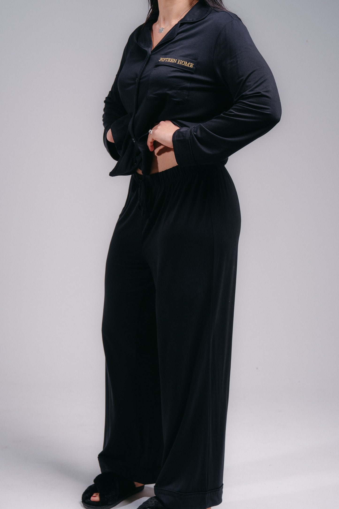 Women's Full Length PJ Set - MIDNIGHT BLACK