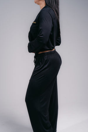 Women's Full Length PJ Set - MIDNIGHT BLACK