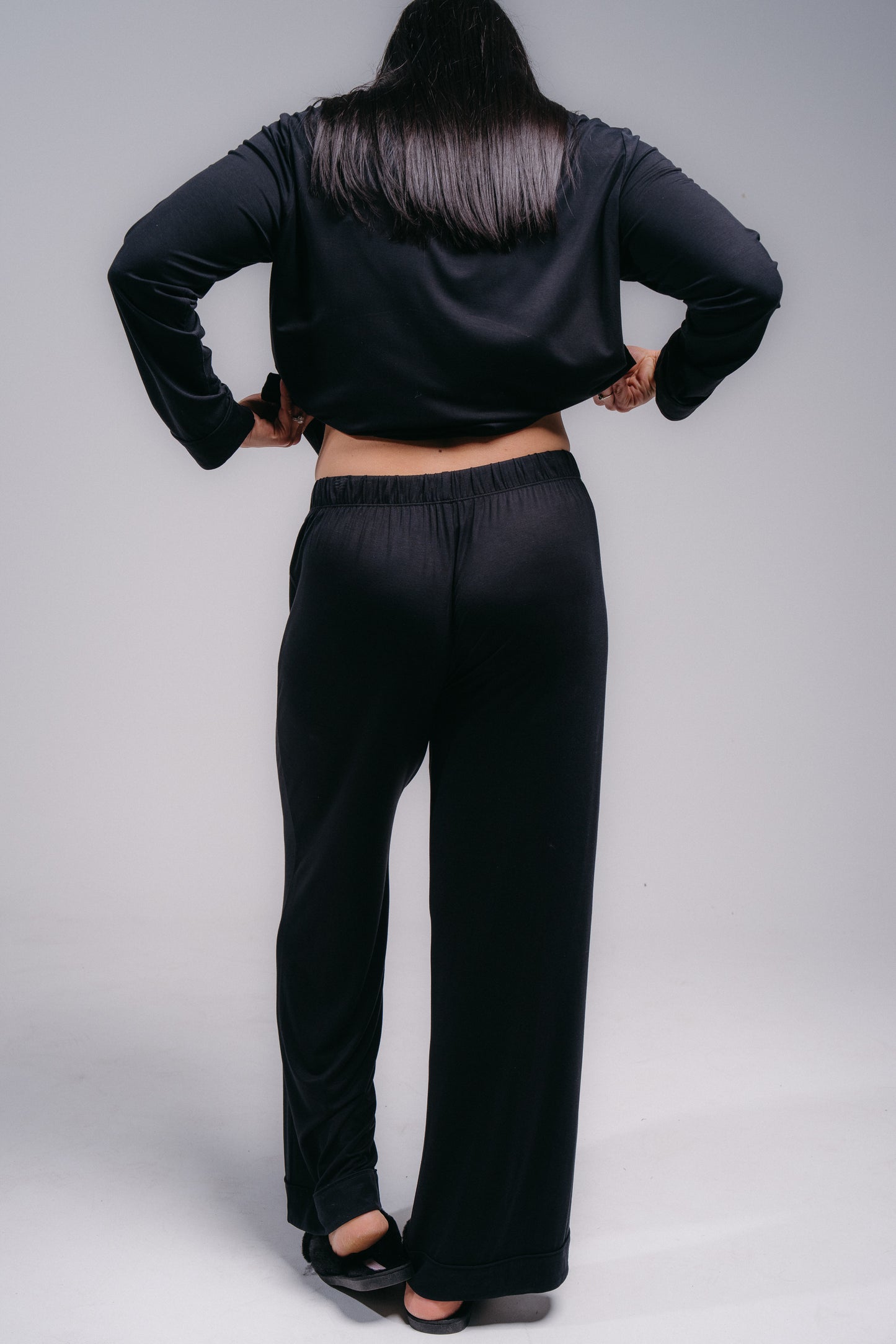 Women's Full Length PJ Set - MIDNIGHT BLACK