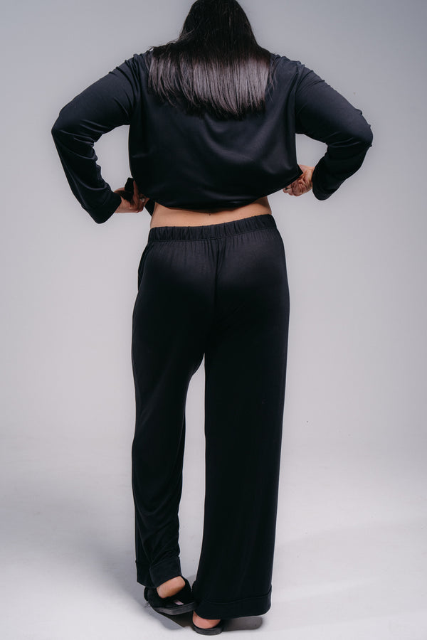 Women's Full Length PJ Set - MIDNIGHT BLACK