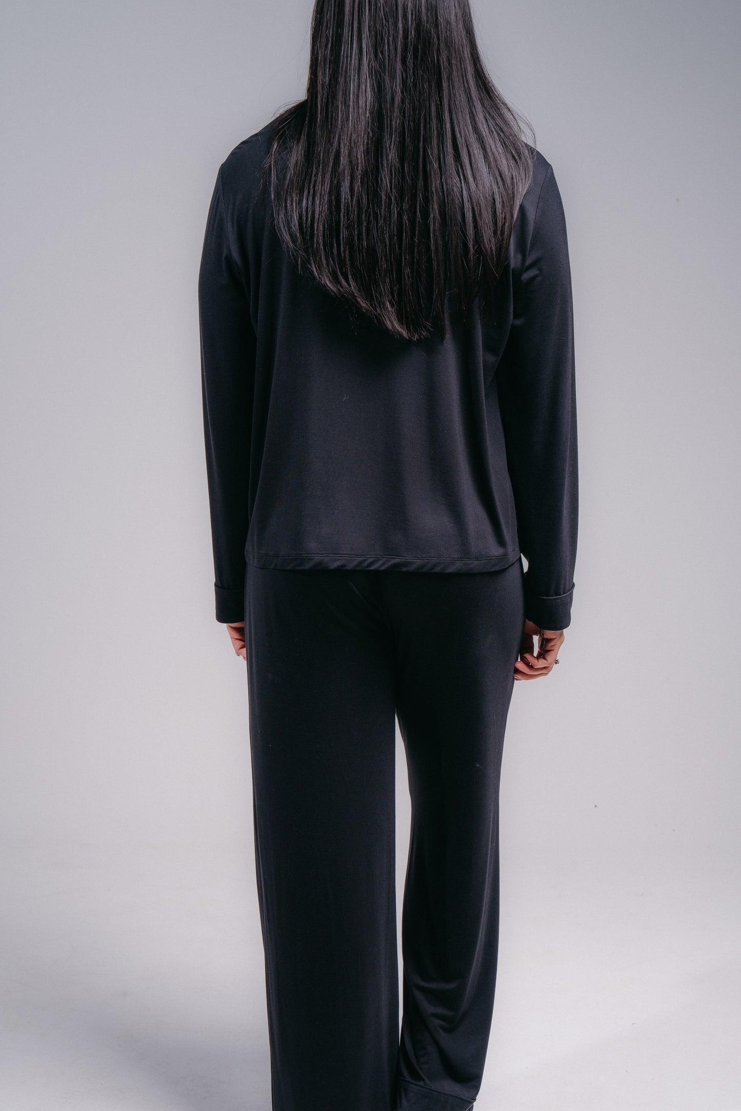 Women's Full Length PJ Set - MIDNIGHT BLACK