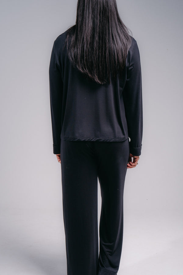 Women's Full Length PJ Set - MIDNIGHT BLACK