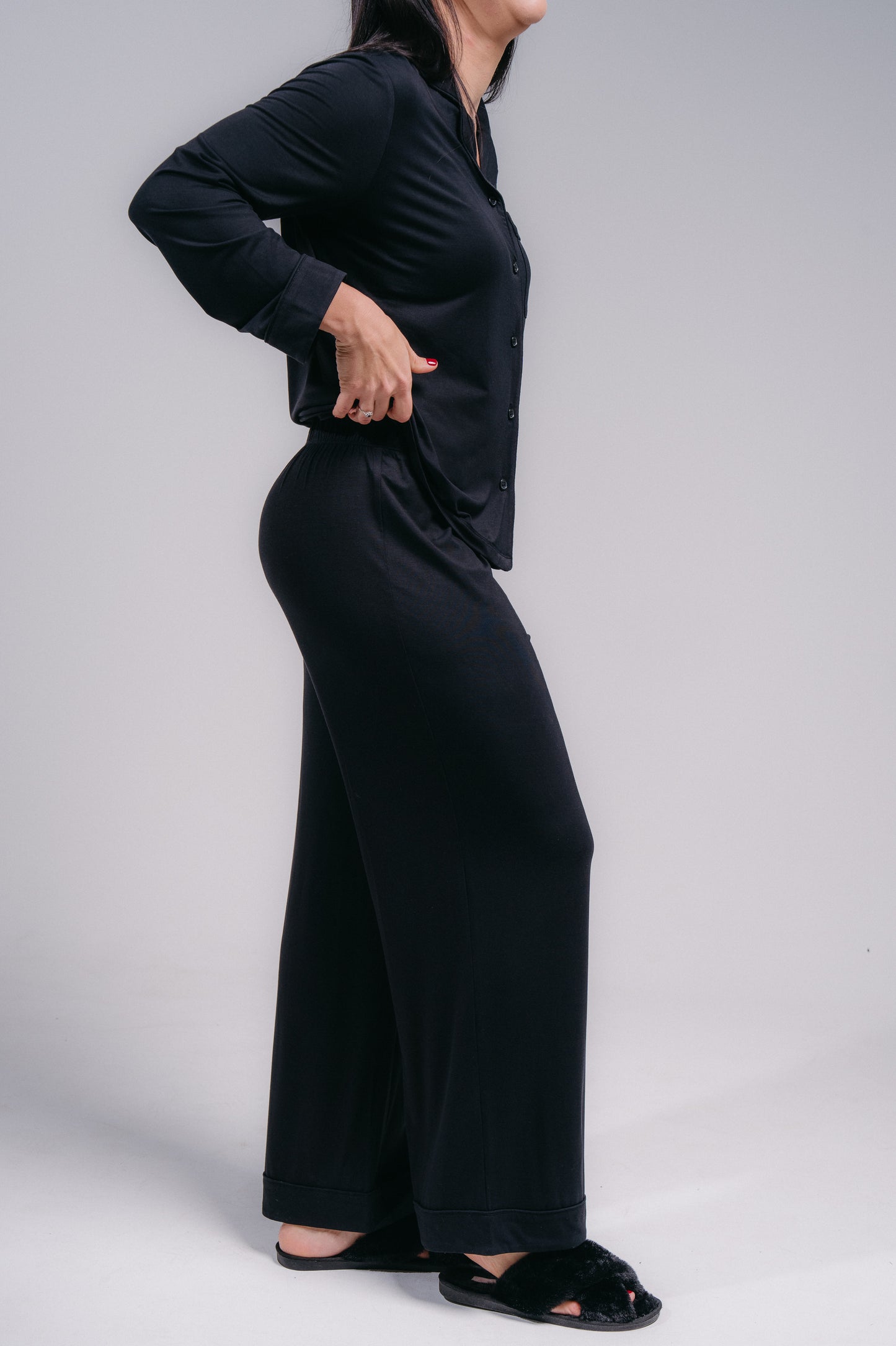 Women's Full Length PJ Set - MIDNIGHT BLACK