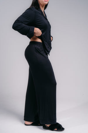 Women's Full Length PJ Set - MIDNIGHT BLACK
