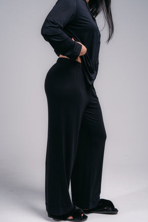Women's Full Length PJ Set - MIDNIGHT BLACK