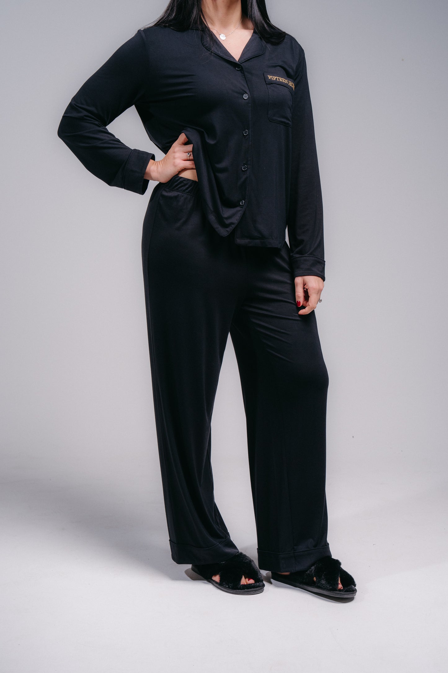 Women's Full Length PJ Set - MIDNIGHT BLACK