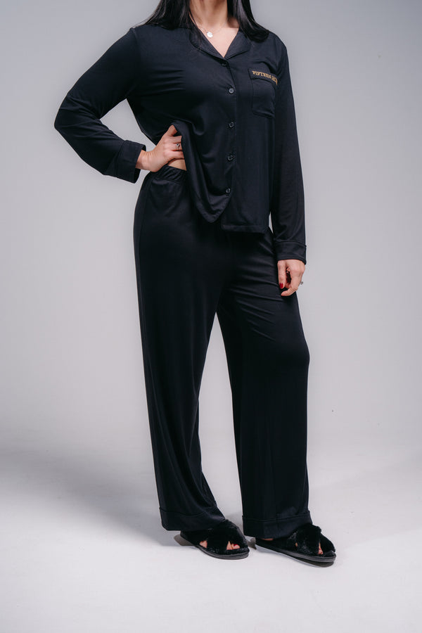 Women's Full Length PJ Set - MIDNIGHT BLACK