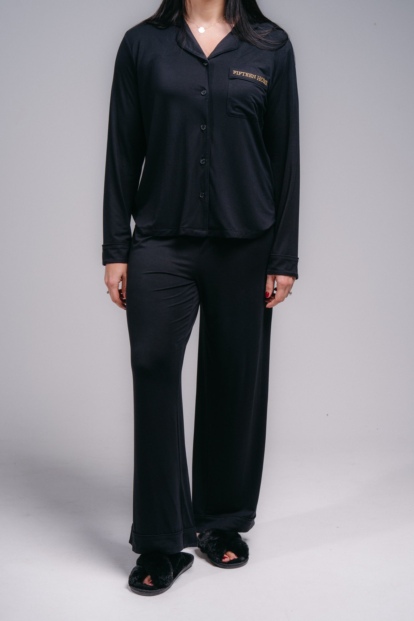 Women's Full Length PJ Set - MIDNIGHT BLACK