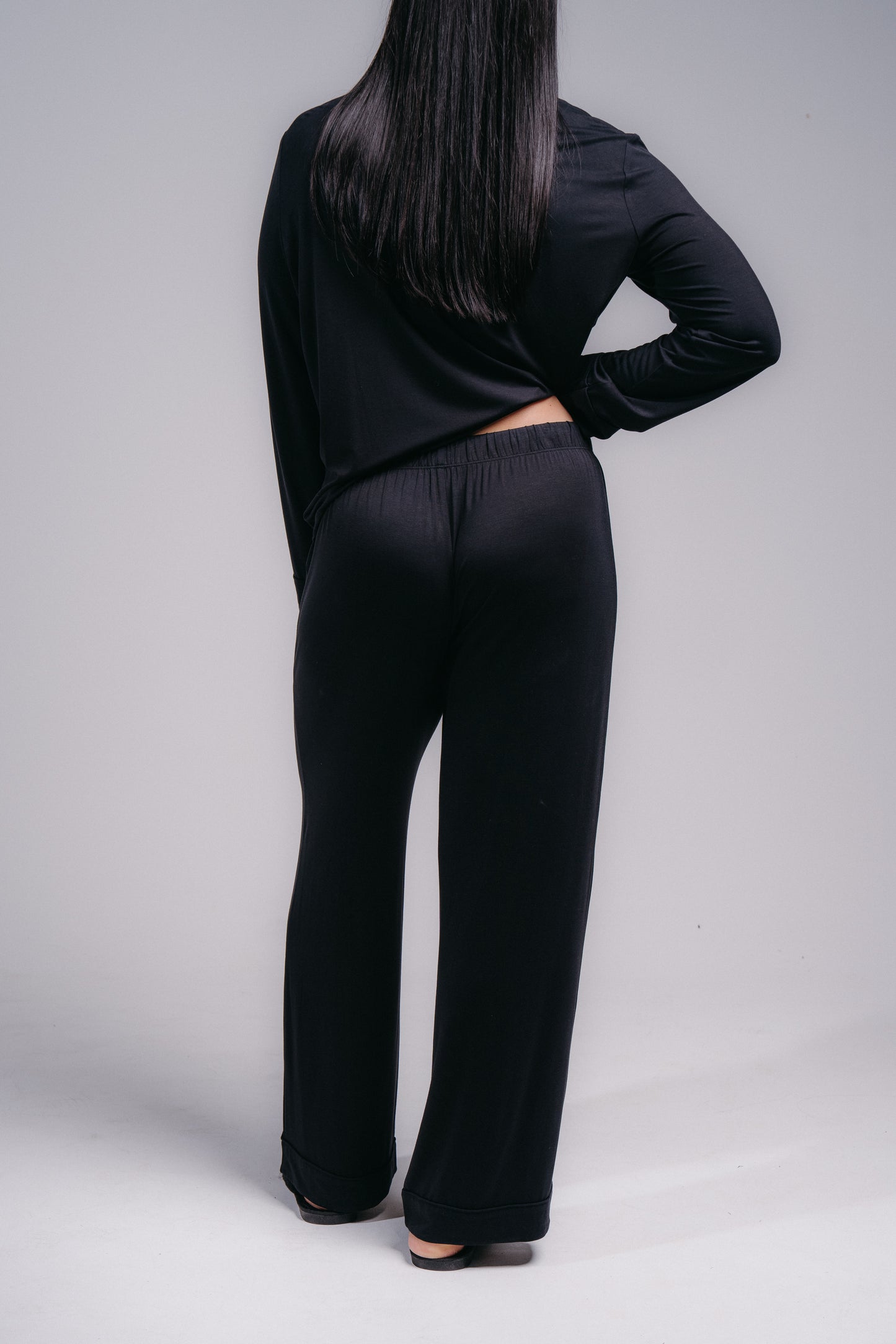 Women's Full Length PJ Set - MIDNIGHT BLACK
