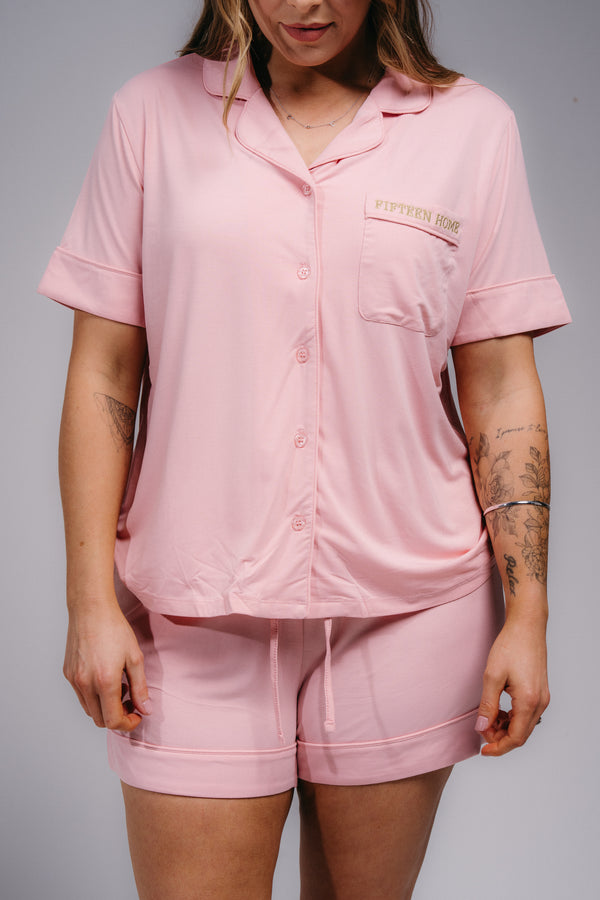 Women's PJ Set - PASTEL PINK
