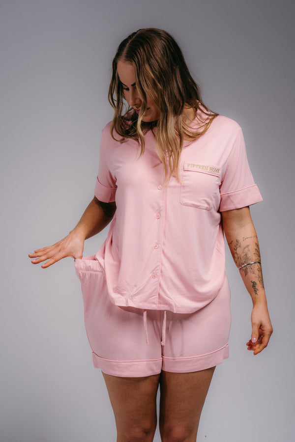 Women's PJ Set - PASTEL PINK